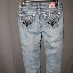 MISS CHIC JUNIOR WOMENS LIGHT BLUE JEANS SIZE 5